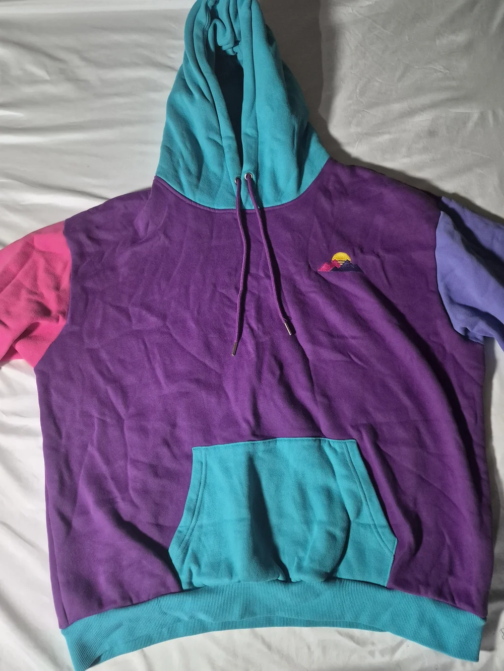 Purpled Pastel Mountain Colorblock Hoodie Size XXL